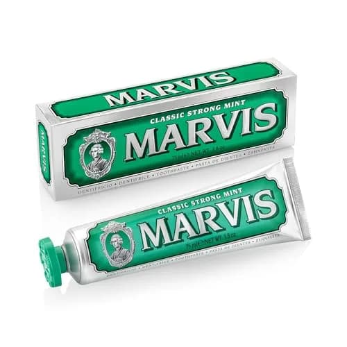 Marvis Classic Strong Mint Toothpaste 108g (3.8 oz) | Fluoride-Free, Vegan, Made in Italy thumbnail 1