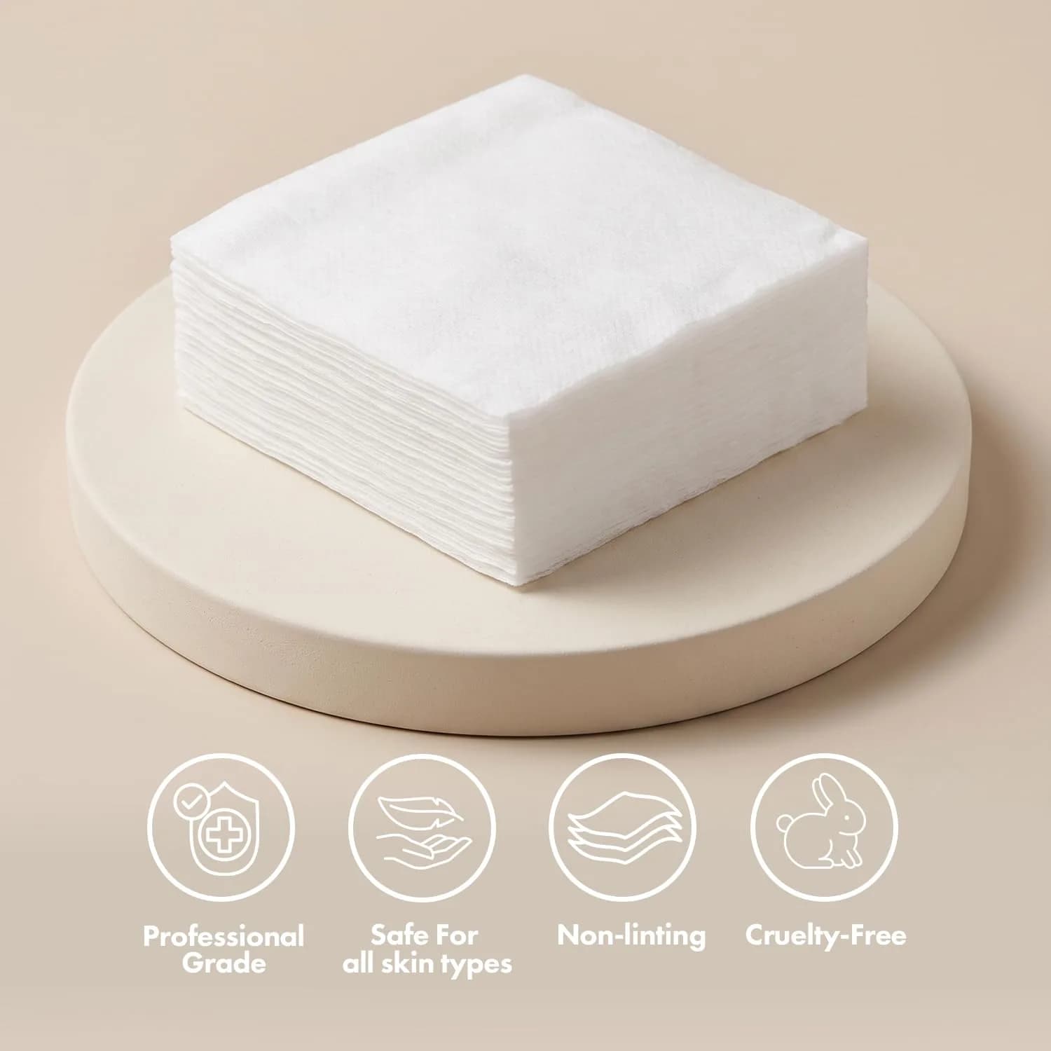Intrinsics Petite Silken Esthetic Wipes 2x2 Inch (200 Count) | 4-Ply Lint-Free Cotton Pads for Face & Makeup Removal - view 5
