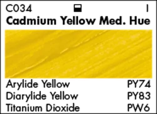 Grumbacher Academy Acrylic Paint Gloss Cadmium Yellow Medium Hue 90ml (3 Fl Oz) | ASTM Lightfastness 1-Excellent thumbnail 2