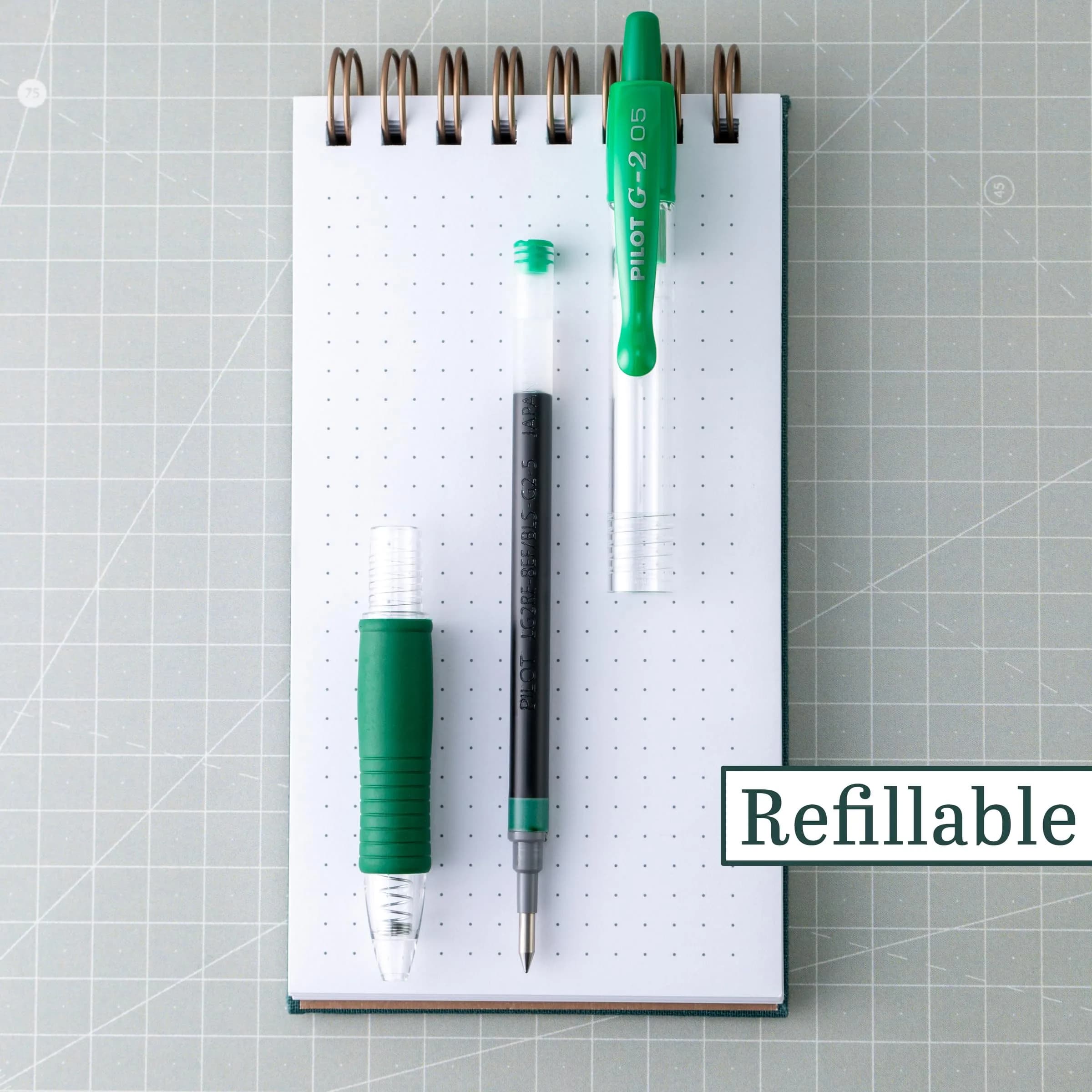 PILOT G2 Premium Gel Roller Pens, Extra Fine Point 0.5 mm, Green Ink, Pack of 12 - view 2