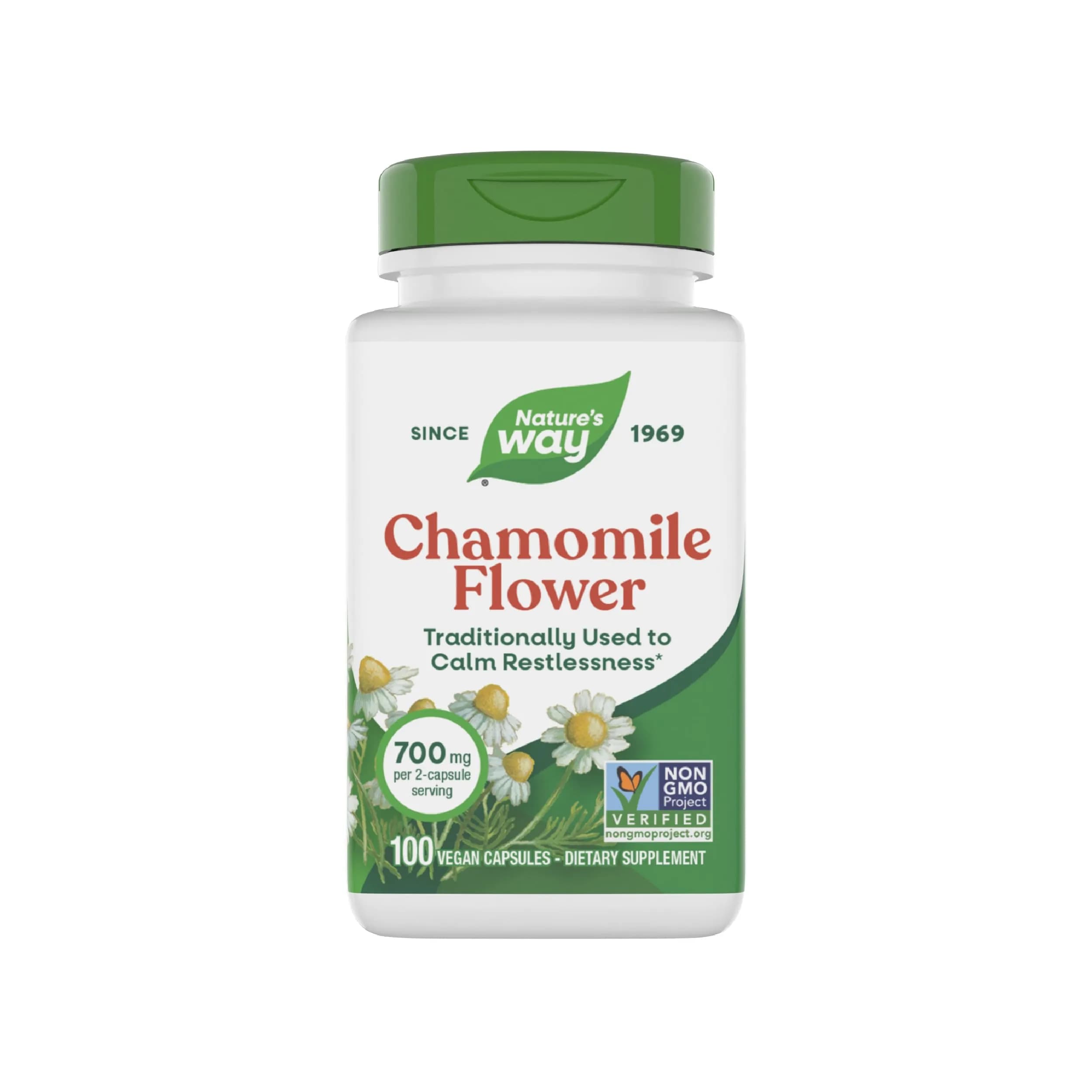 Nature's Way Chamomile Flower Capsules 700mg (100 Count / 50 Servings) | Traditional Calming Support — Capsule
