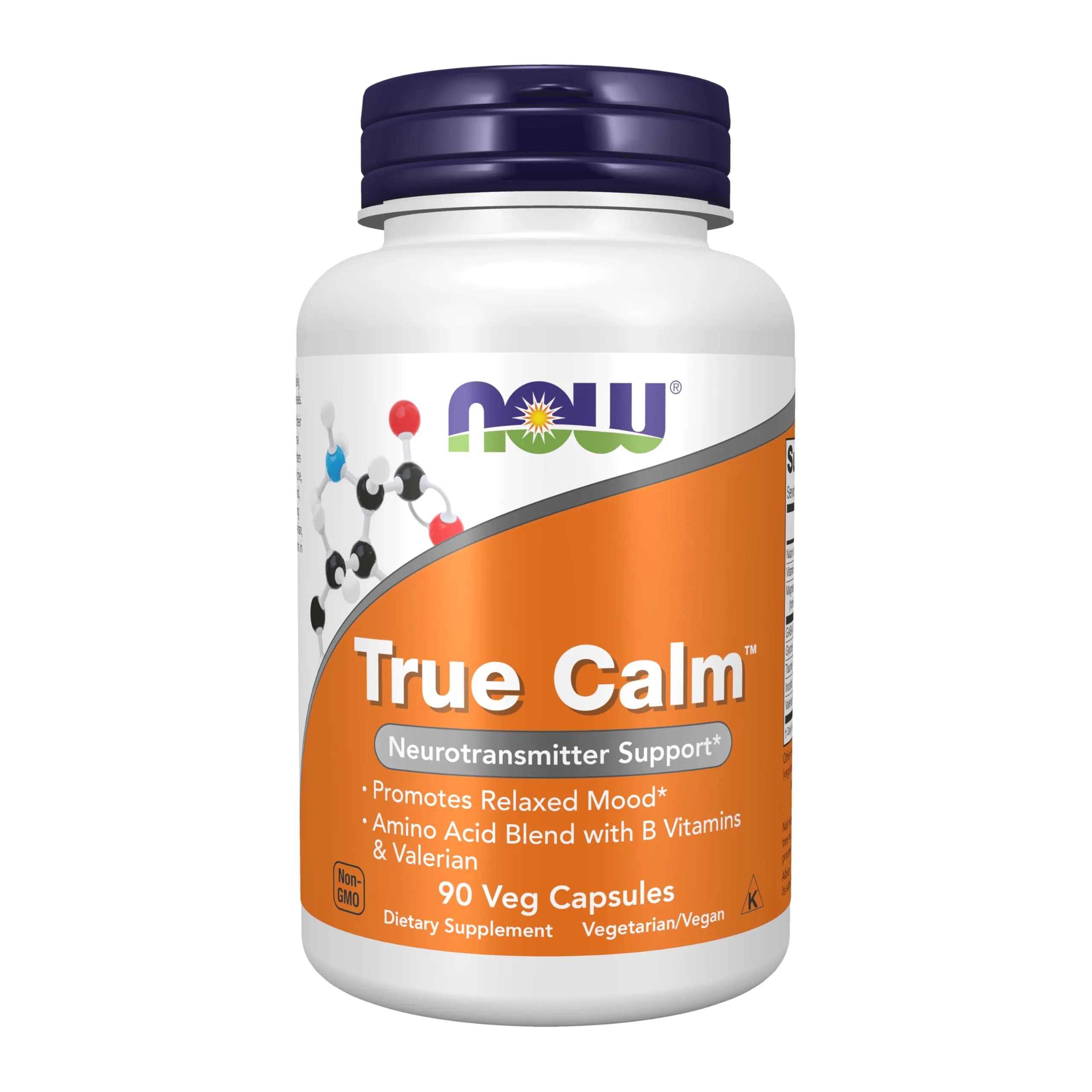 NOW Foods True Calm Stress Relief Supplement 90 Veg Capsules | Supports Calming Neurotransmitters - main product image