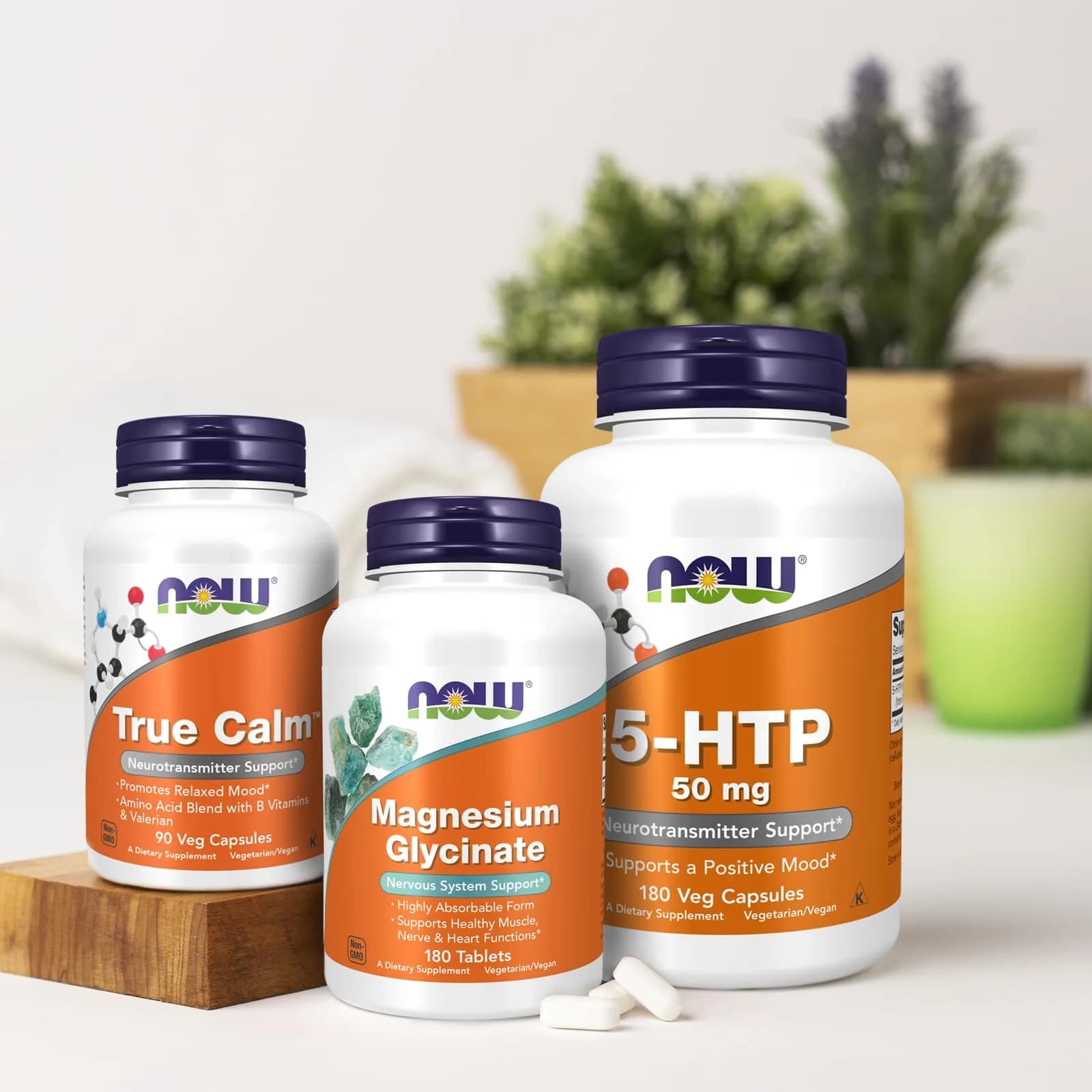 NOW Foods True Calm Stress Relief Supplement 90 Veg Capsules | Supports Calming Neurotransmitters - view 7