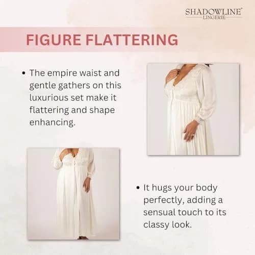 Shadowline Plus Size Silhouette 54 Inch Long Sleeve Ivory Coat | Feminine Vintage Style thumbnail 4