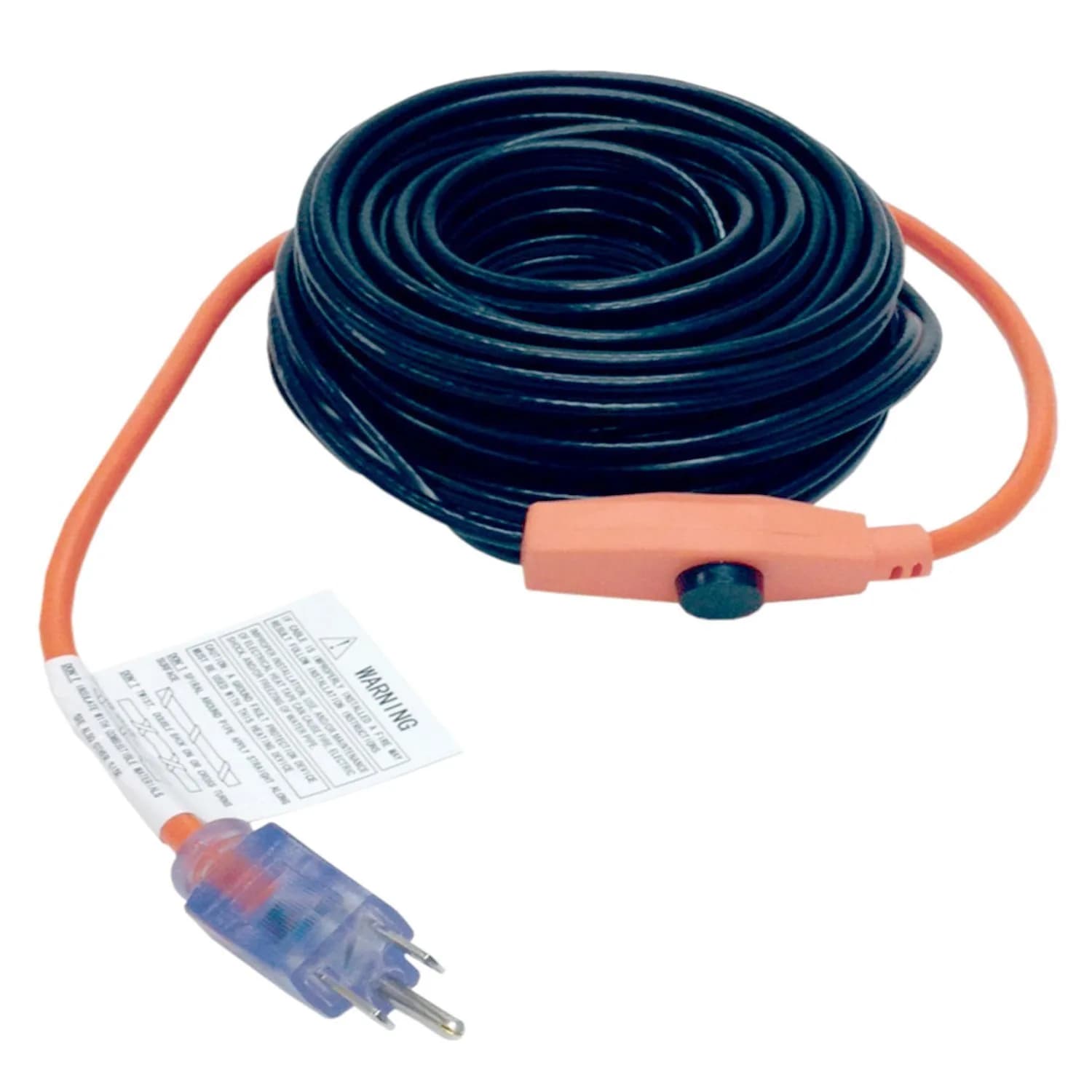 M-D Building Products 64428 18-Foot Pipe Heating Cable with Thermostat, RED | Prevents Freezing — Red