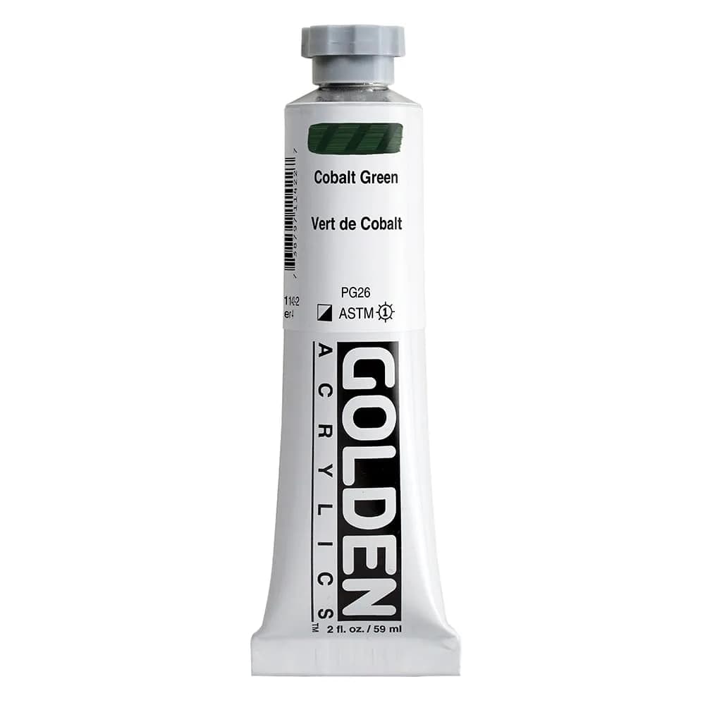 GOLDEN Heavy Body Acrylics, Cobalt Green, 2 fl. oz. Tube | Thick, buttery consistency, water & UV resistant — Cobalt Green