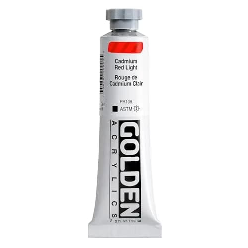 GOLDEN Heavy Body Acrylics, Cadmium Red Light, 2 fl. oz. Tube | Thick, buttery artist acrylic paint thumbnail 1