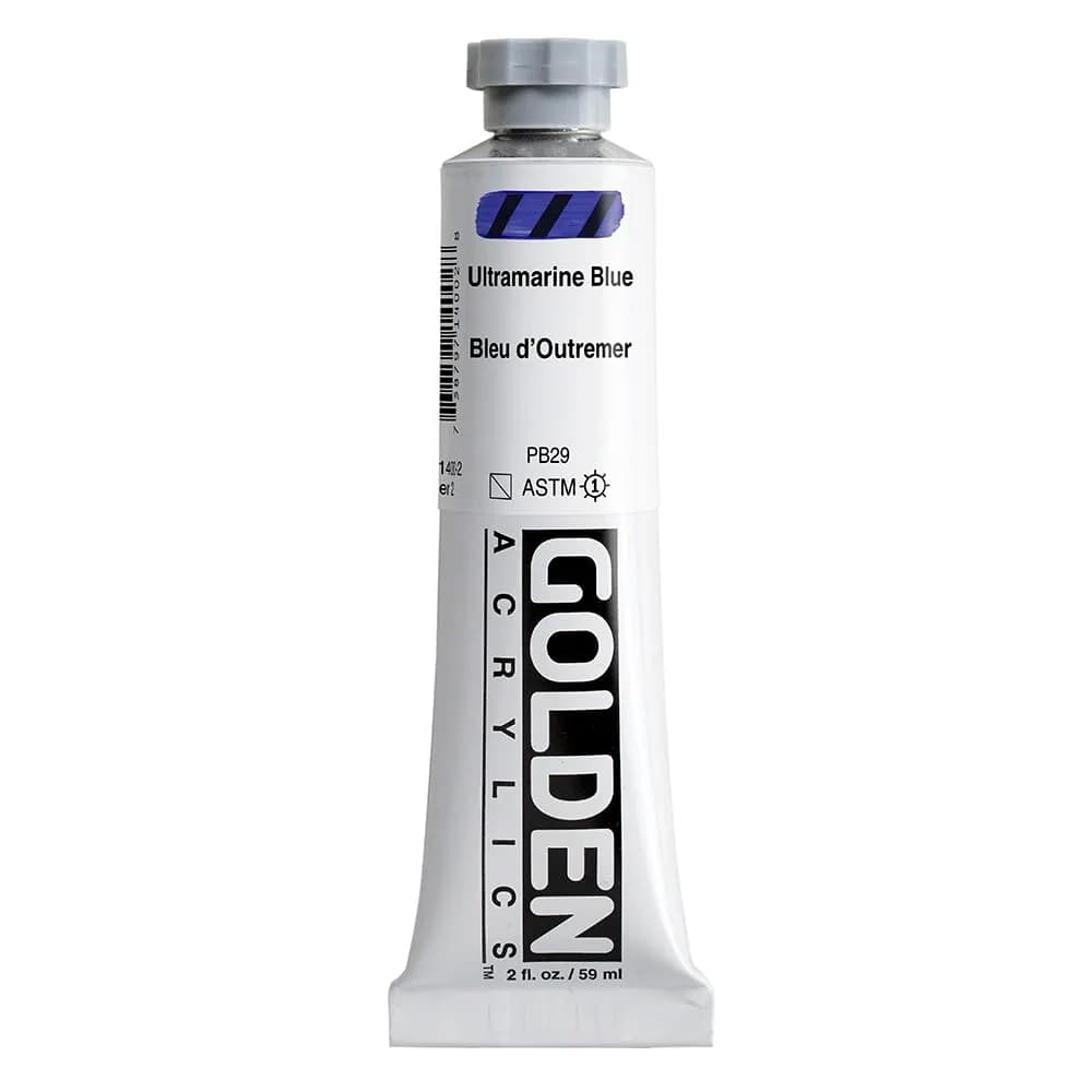 GOLDEN Heavy Body Acrylics, Ultramarine Blue, 2 fl. oz. Tube | Thick, Water & UV Resistant Artist Paint — Ultramarine Blue