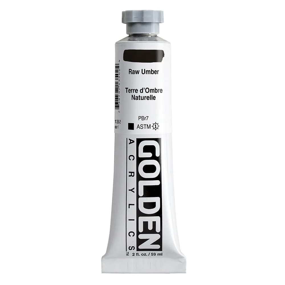 GOLDEN Heavy Body Acrylics, Raw Umber, 2 fl. oz. Tube | Thick, buttery consistency for artists
