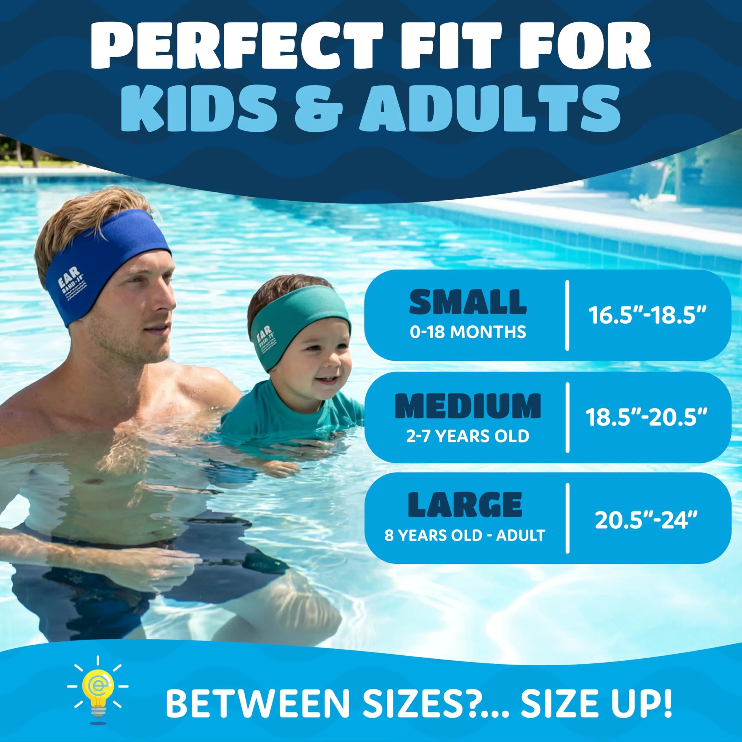 Ear Band-It Original Swimming Headband Large Magenta | Doctor-Invented, Sensory-Friendly, Keeps Ears Dry & Holds Earplugs In - view 6