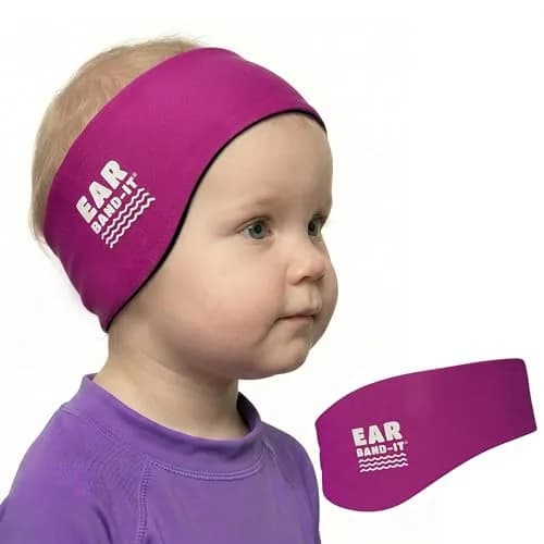 Ear Band-It Original Swimming Headband Large Magenta | Doctor-Invented, Sensory-Friendly, Keeps Ears Dry & Holds Earplugs In thumbnail 1