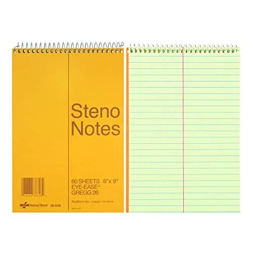 National Steno Notebook, Gregg-Ruled, Green Eye-Ease Paper, Brown Cover, 6" x 9" | Portable & Eye-Friendly thumbnail 2