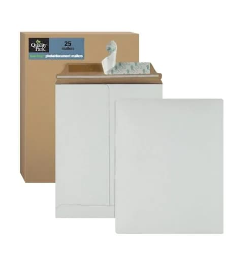 Quality Park Photo Document Mailers 9" x 11.5" | Rigid Stay Flat Envelopes, White Recycled Fiberboard thumbnail 1