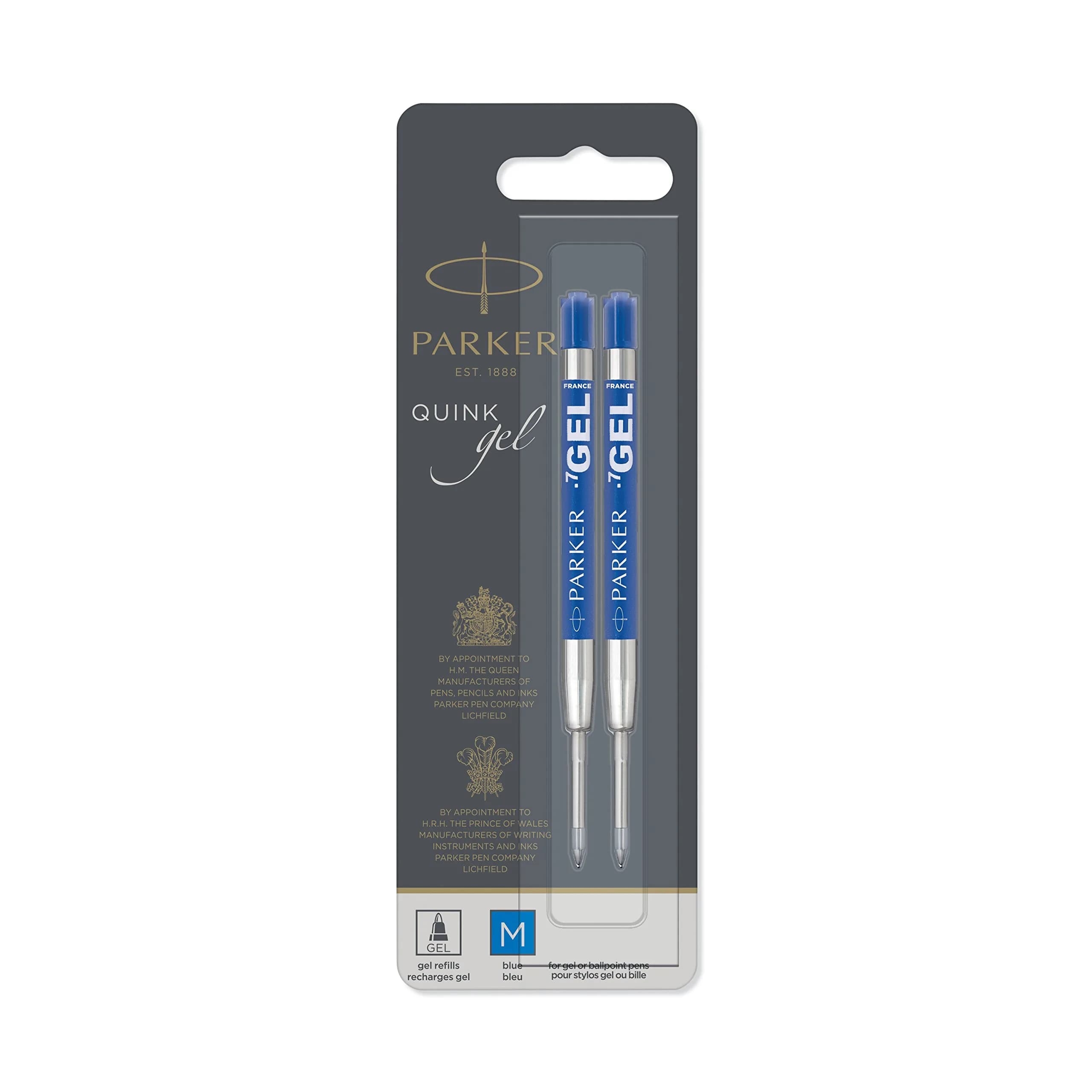 Parker Quink Gel Ink Refills Medium Tip Blue | Vibrant, Reliable Writing for Everyday Use