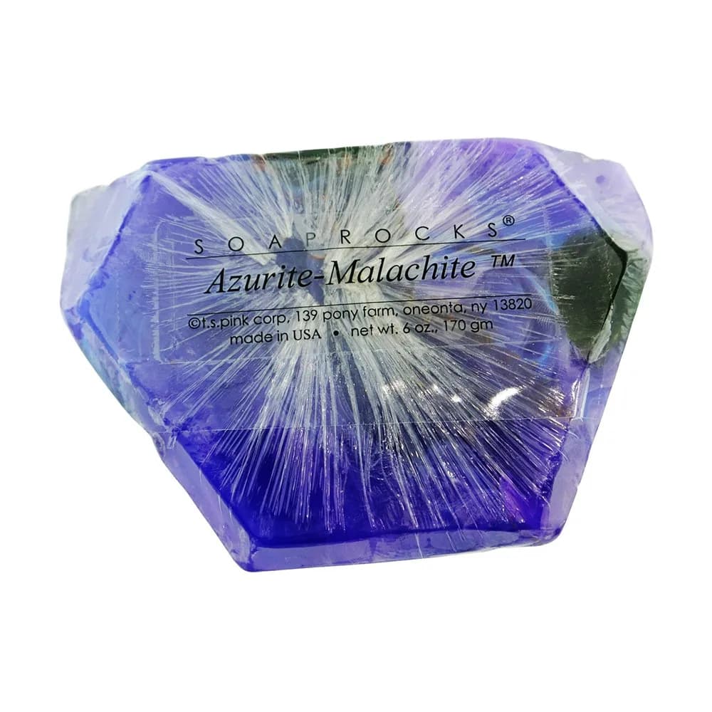 SoapRocks Azurite Malachite 6 oz Mineral Inspired Decorative Bar Soap | Handcrafted Cleansing for Bath & Display