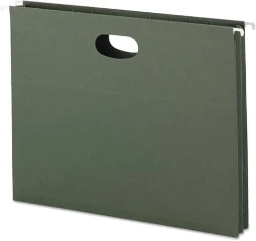 Smead Hanging File Pockets with Full-Height Gusset, 1.75" Expansion, Letter Size, Standard Green, 25 per Box | 11.75" W x 9.25" H thumbnail 1