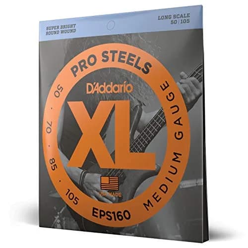 D'Addario XL ProSteels Bass Strings EPS160 Medium 50-105 4-String | Bright Punch & Tight Lows thumbnail 1
