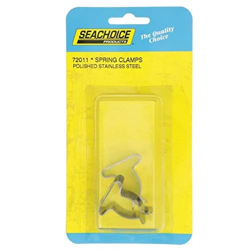 Seachoice Spring Clamps, Pack of 2, Polished Stainless Steel, 5/8-1.25 In. | Securely Holds Boat Hooks, Hoses, and Gaffs thumbnail 5
