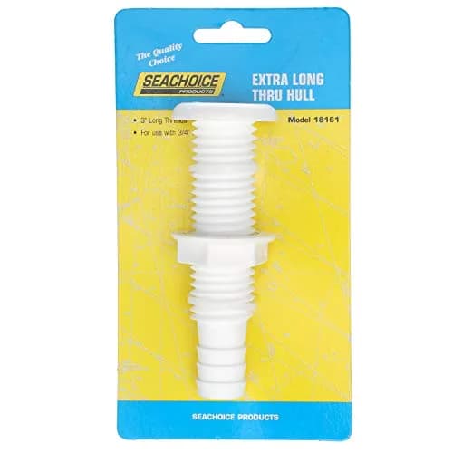 Seachoice Polypropylene Extra Long Thru-Hull Connector for 3/4 in. ID Hose, White Finish | Reliable Marine Fitting thumbnail 4