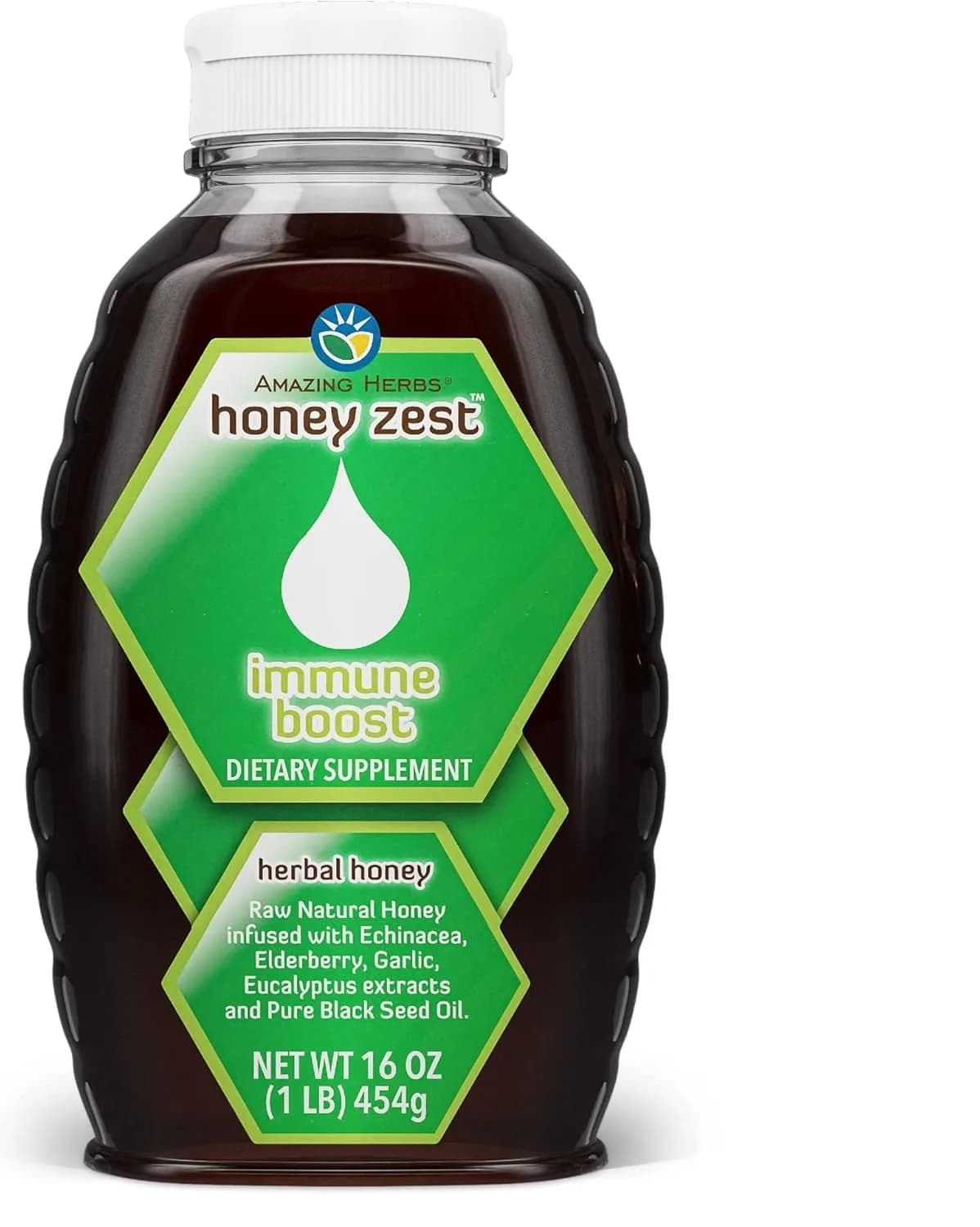 Amazing Herbs Natural Honey Herbal Honey 473ml (16 Fl Oz) | Antioxidant Support for Adults - main product image