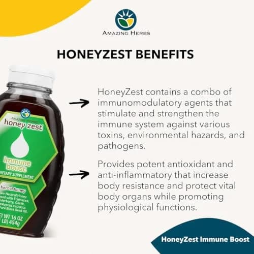 Amazing Herbs Natural Honey Herbal Honey 473ml (16 Fl Oz) | Antioxidant Support for Adults thumbnail 3