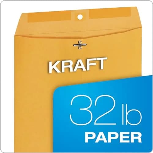 Quality Park 10" x 13" Clasp Envelopes Heavy 32 lb Brown Kraft | Durable Office & Mailing Staple thumbnail 5