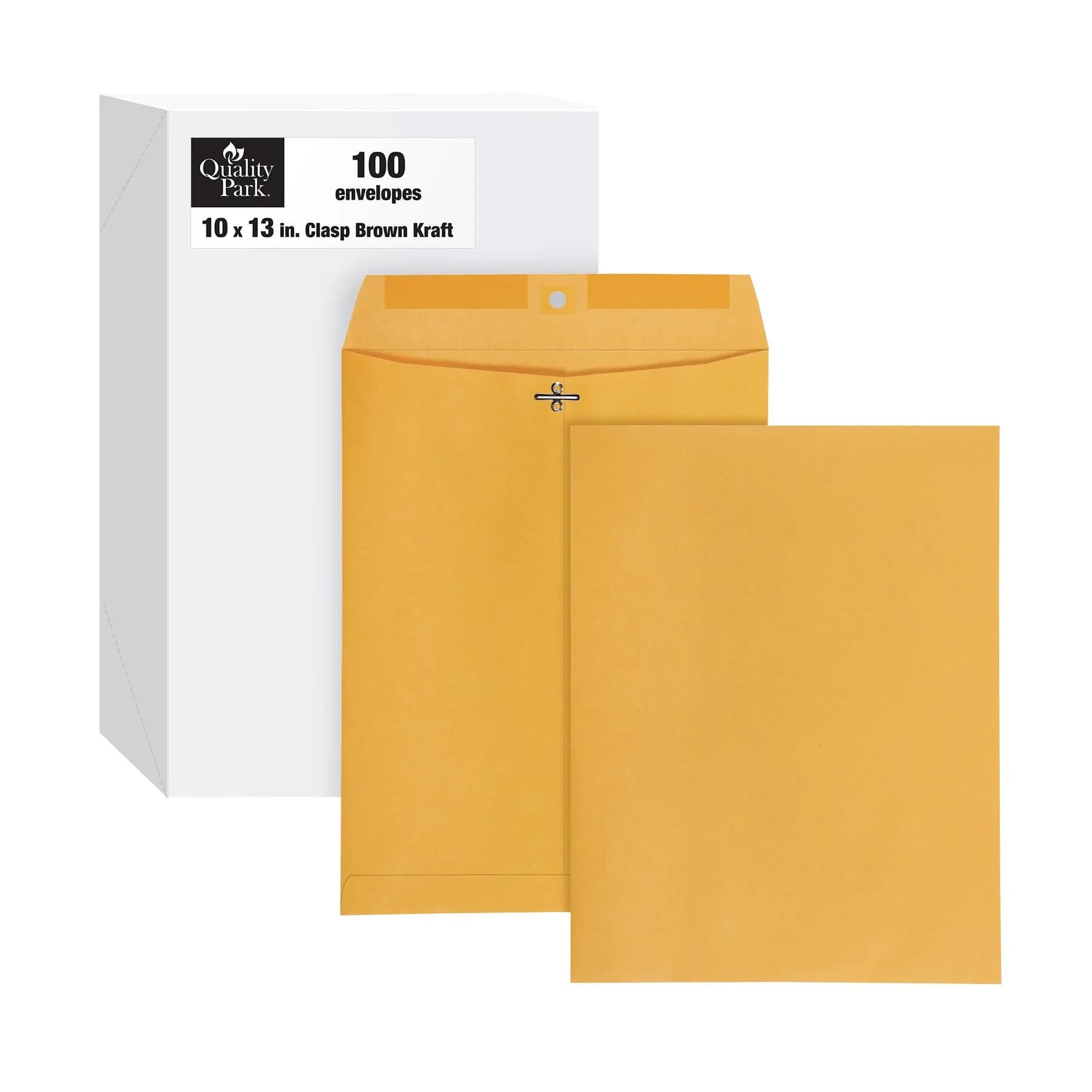 Quality Park 10" x 13" Clasp Envelopes Heavy 32 lb Brown Kraft | Durable Office & Mailing Staple - main product image
