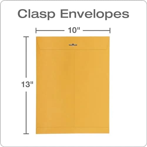 Quality Park 10" x 13" Clasp Envelopes Heavy 32 lb Brown Kraft | Durable Office & Mailing Staple thumbnail 2