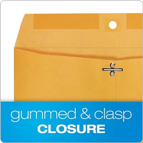Quality Park 10" x 13" Clasp Envelopes Heavy 32 lb Brown Kraft | Durable Office & Mailing Staple thumbnail 3