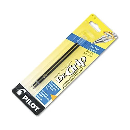 PILOT Dr. Grip Ballpoint Pen Refills Blue Ink, Medium Point (2-Pack, 0.7mm) | Smooth Writing Ergonomic Grip thumbnail 1
