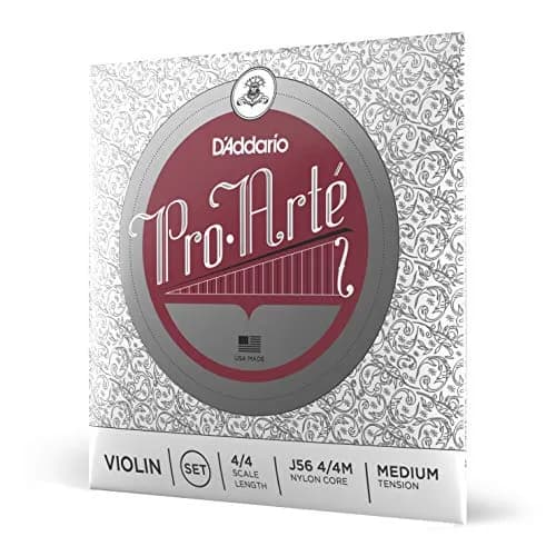 D'Addario J56 Pro-Arte Nylon Violin Strings Medium Tension 4/4 Scale | Warm Mellow Tone thumbnail 1