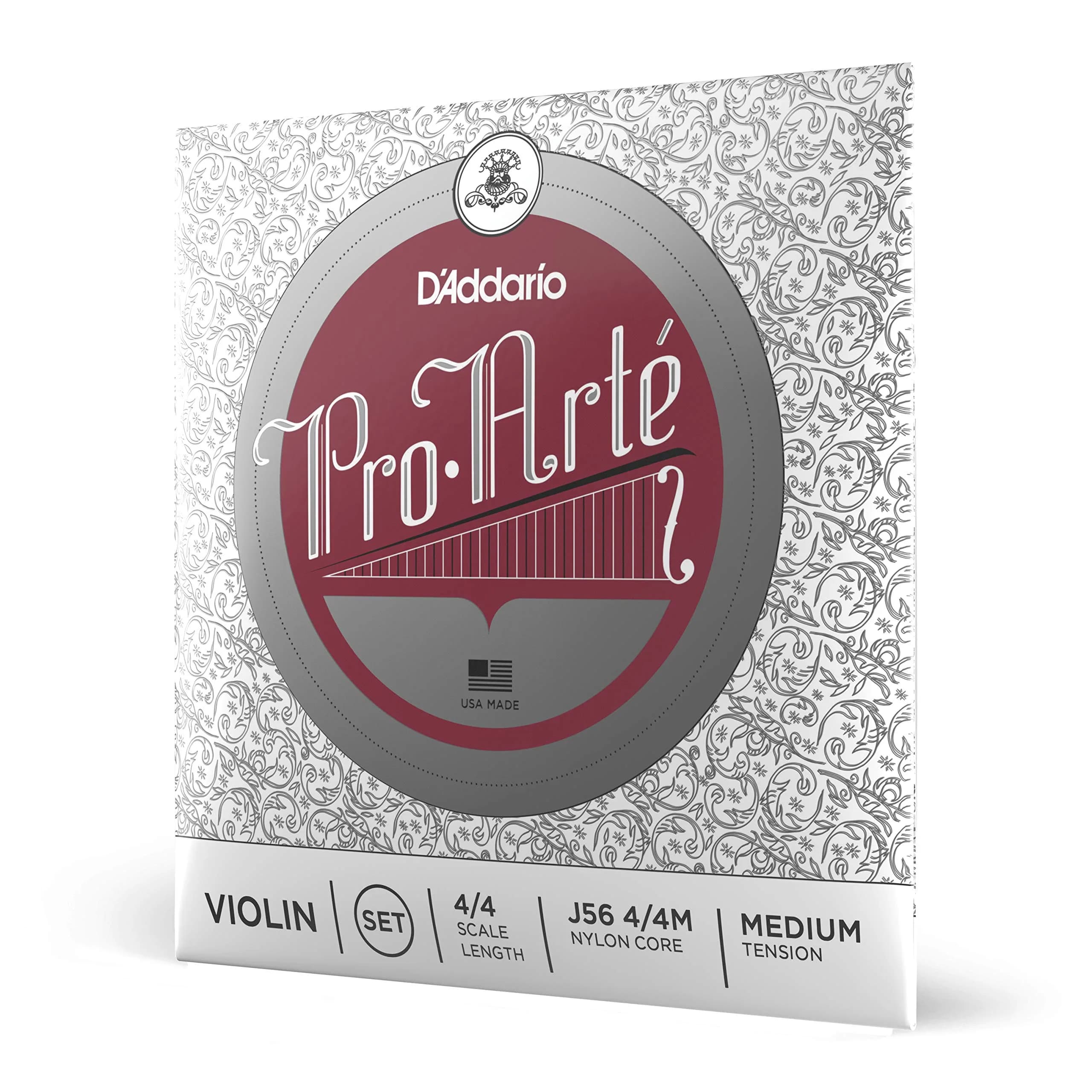 D'Addario J56 Pro-Arte Nylon Violin Strings Medium Tension 4/4 Scale | Warm Mellow Tone - main product image