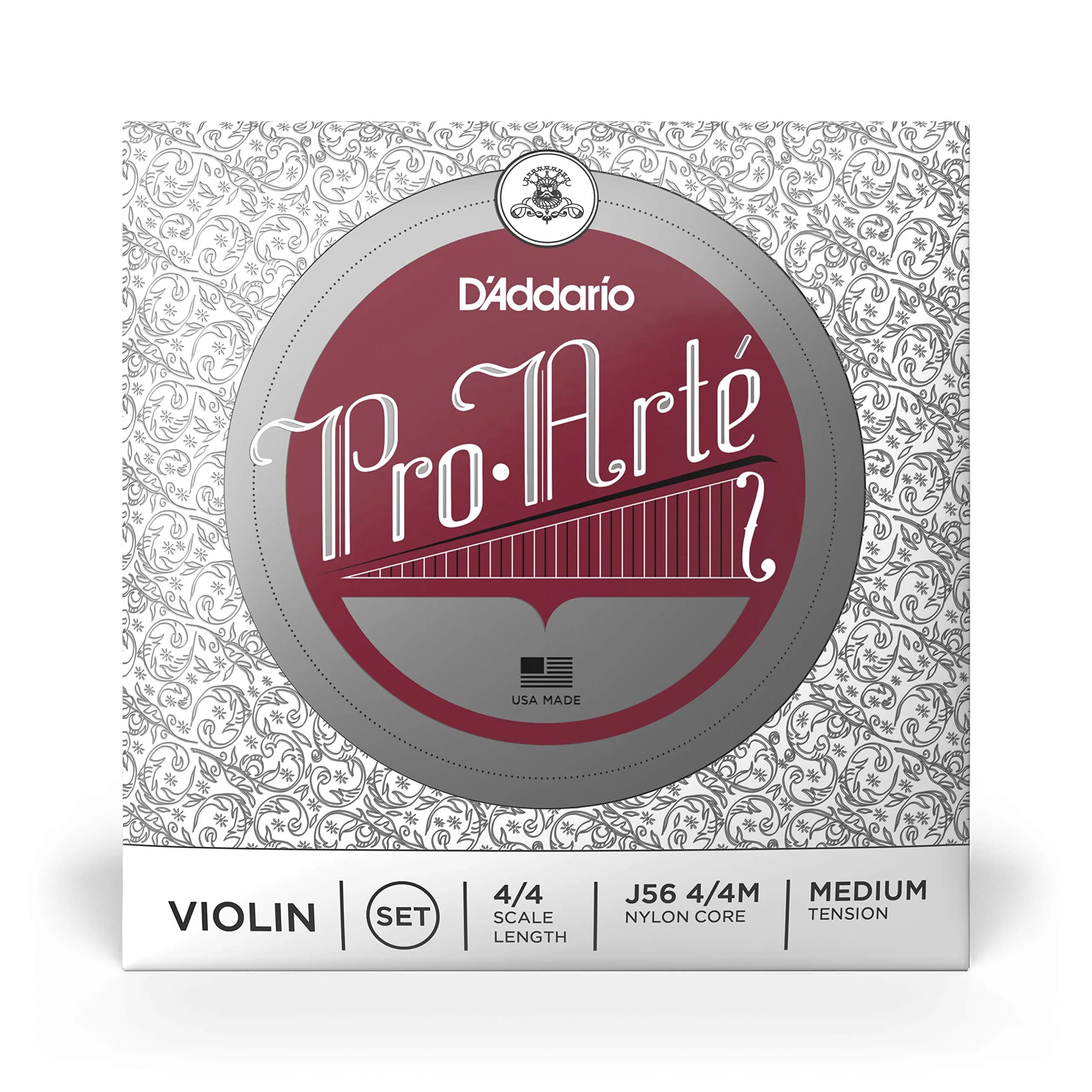 D'Addario J56 Pro-Arte Nylon Violin Strings Medium Tension 4/4 Scale | Warm Mellow Tone - view 2