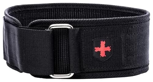 Harbinger 4-Inch Nylon Weightlifting Belt, Small, Black | Supports 24-29 Inch Waist thumbnail 1