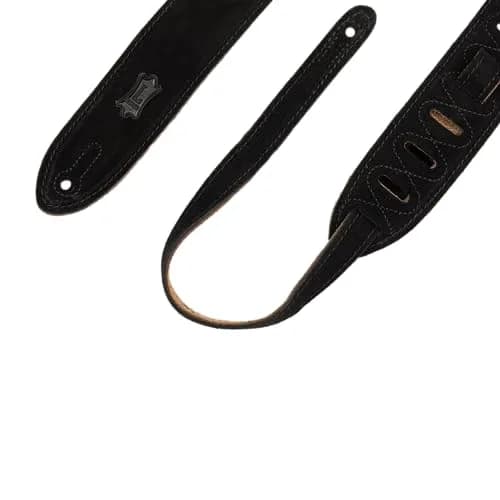 Levy's Leathers Simply Suede Series 2" Guitar Strap with Loop and Ladder Height Adjustment, Black (MS12-BLK) | Adjustable Suede Guitar Strap for Comfort & Style thumbnail 3