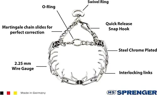 Herm Sprenger Chrome Plated Steel Training Prong Collar with Quick Release Snap for Dogs, Small, 2.25mm, 16-Inch (Neck Size up to 12-13 inches) | 40cm (16in) x 2.25mm thumbnail 6