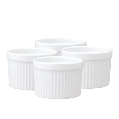 HIC Kitchen Deep Souffle Fine Porcelain 10-Ounce Set of 4 | Ideal for Baking & Serving thumbnail 1