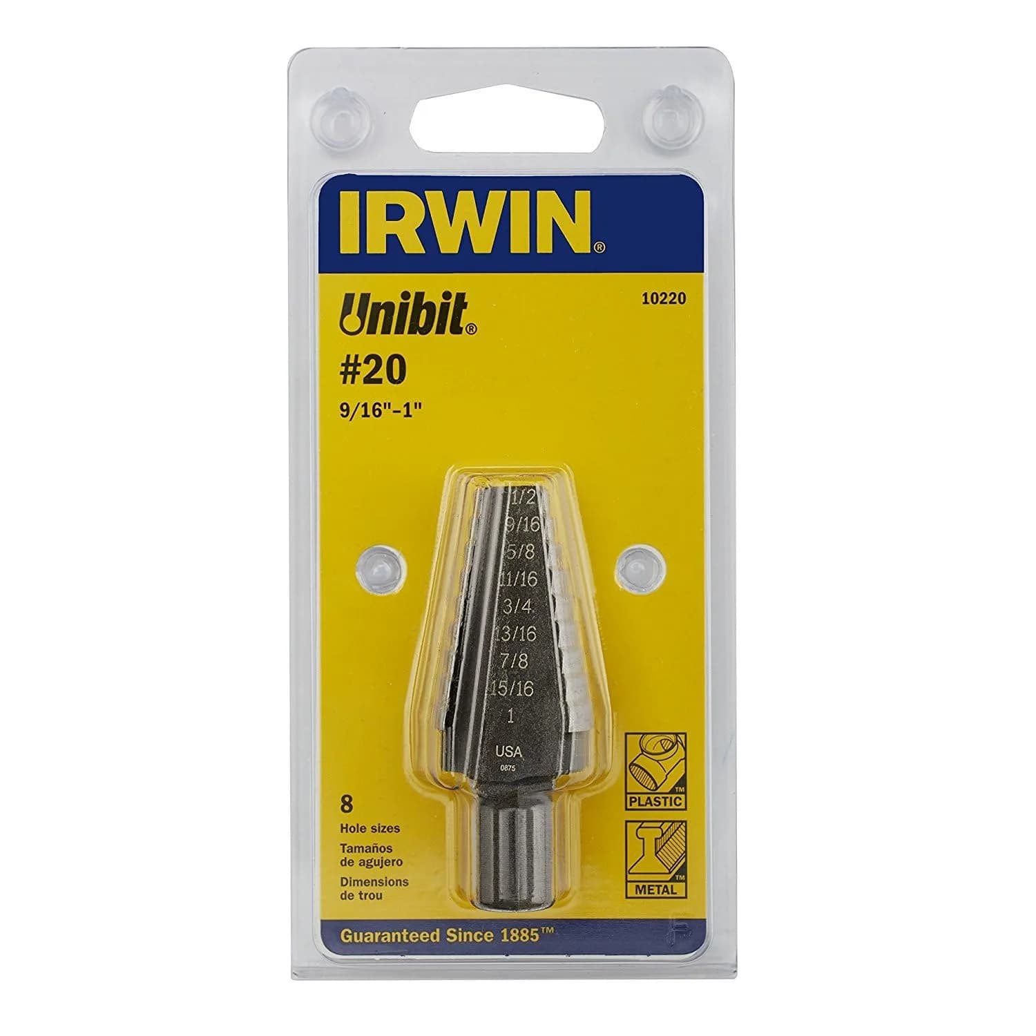 IRWIN Unibit #20 Step Drill Bit 20 mm (0.79 in) | Precision Hole Starting for Metalworking - view 2