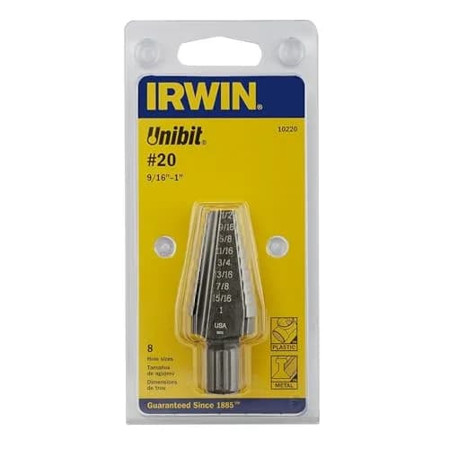 IRWIN Unibit #20 Step Drill Bit 20 mm (0.79 in) | Precision Hole Starting for Metalworking thumbnail 2