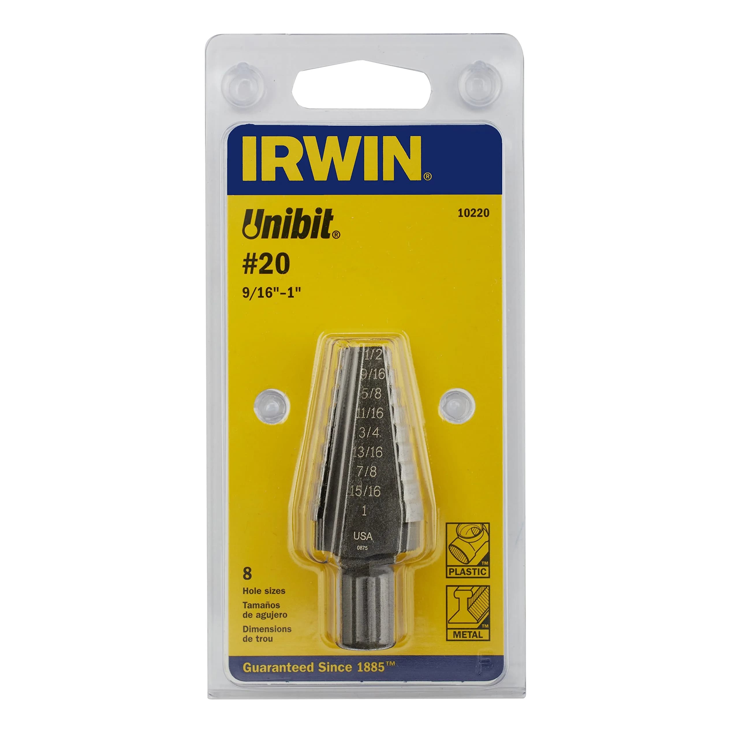IRWIN Unibit #20 Step Drill Bit 20 mm (0.79 in) | Precision Hole Starting for Metalworking - view 3