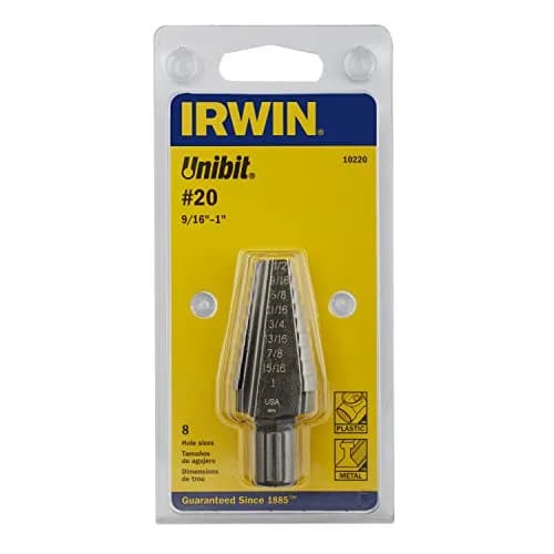 IRWIN Unibit #20 Step Drill Bit 20 mm (0.79 in) | Precision Hole Starting for Metalworking thumbnail 3