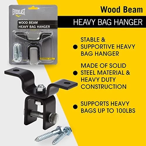 Everlast Wood Beam Holder | Heavy Bag Hanger for Boxing & MMA | Black | One Size thumbnail 3