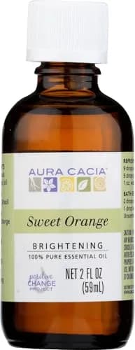 Aura Cacia Cheering Sweet Orange Essential Oil 2 Fl Oz | Uplifting Citrus Aroma for Mood & Diffusing thumbnail 1