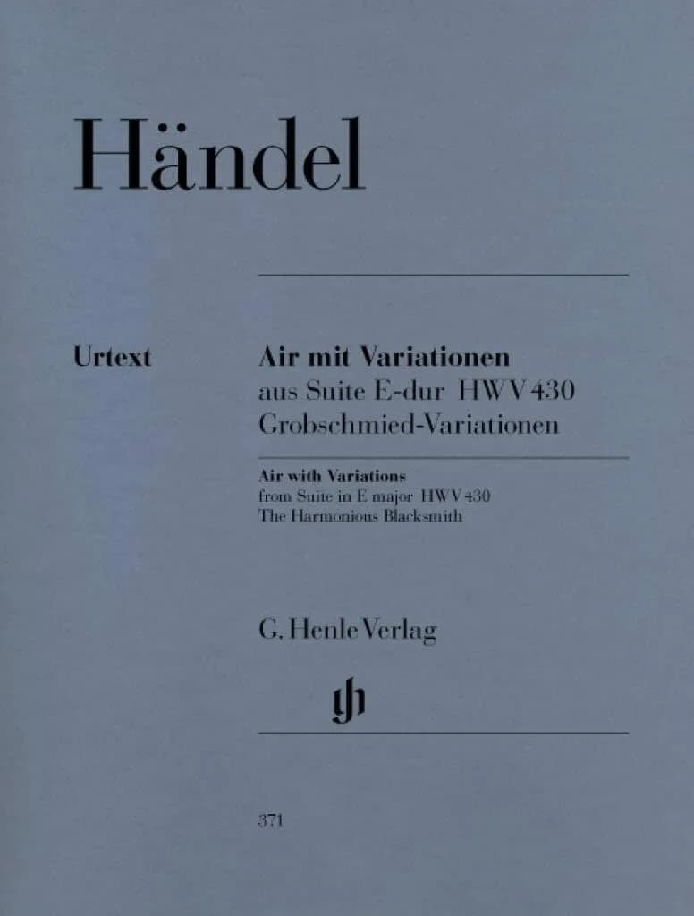 G. Henle Verlag AIR ET Variations Suite in E Major HWV 430 | Urtext Piano Edition (110 words)