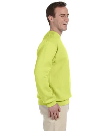 Jerzees Men's Crewneck Sweatshirt Safety Green Large | 247 g (8.7 oz) Fleece, USA Import thumbnail 4
