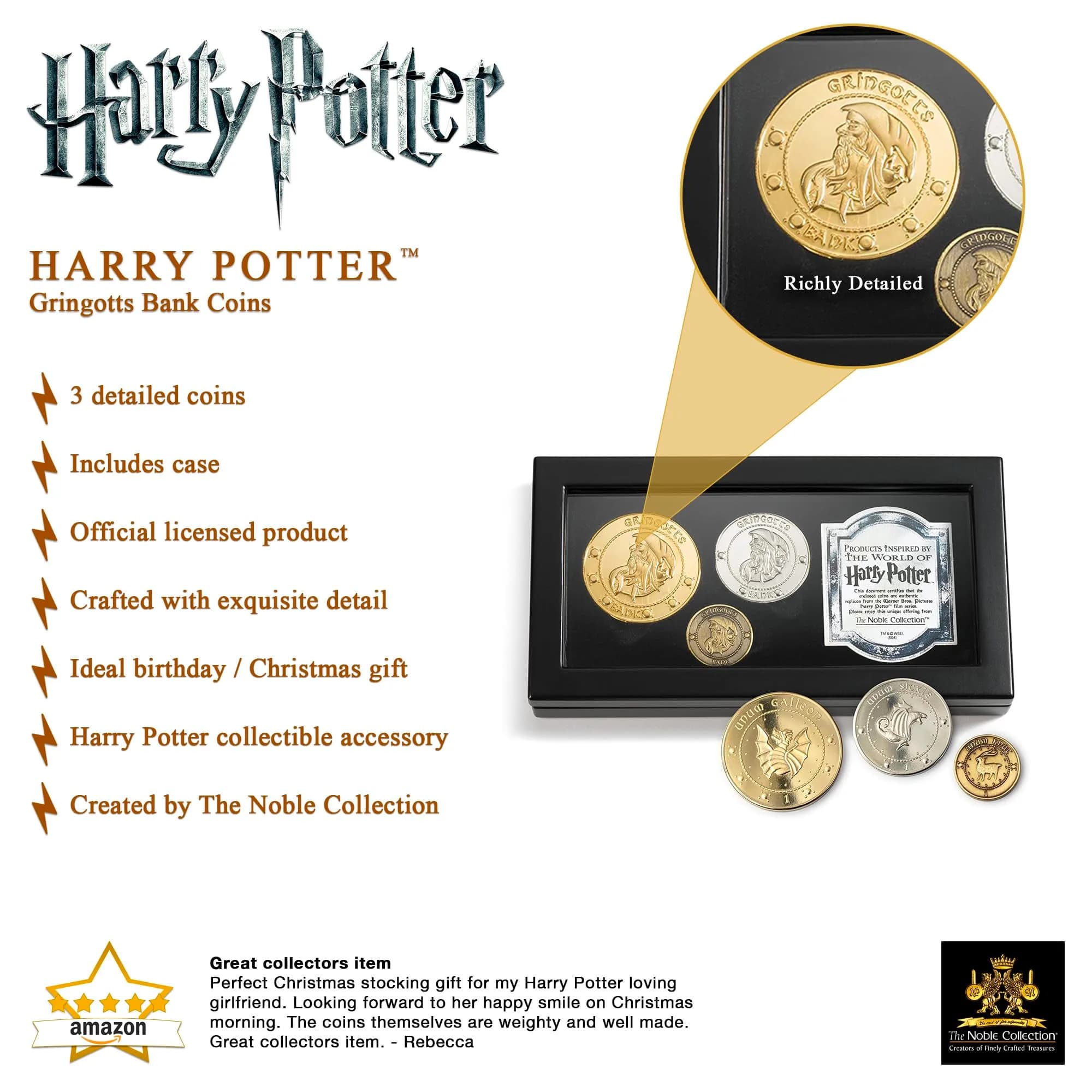 The Noble Collection Gringotts Bank Coin Collection | Harry Potter Replica Coins - view 3