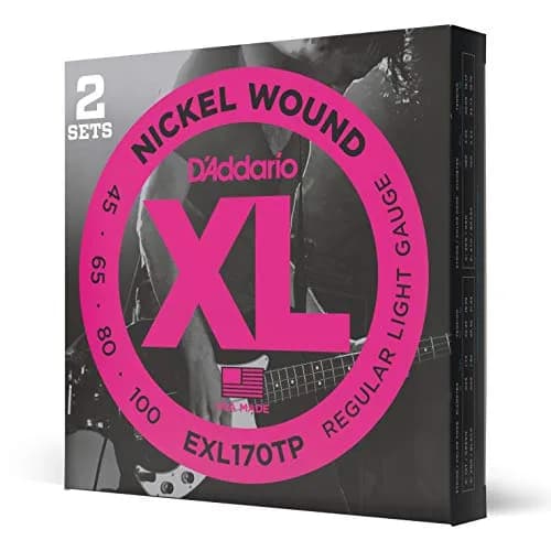 D'Addario XL Nickel Bass Guitar Strings 45-100, 2 Sets | Bright Tone, Consistent Feel, Long Scale thumbnail 1