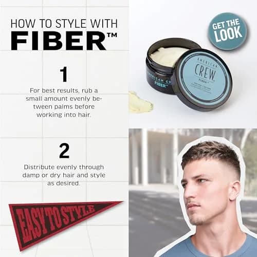 American Crew Men's Hair Fiber Styling Cream 85g (3 oz) | High Hold Low Shine thumbnail 5