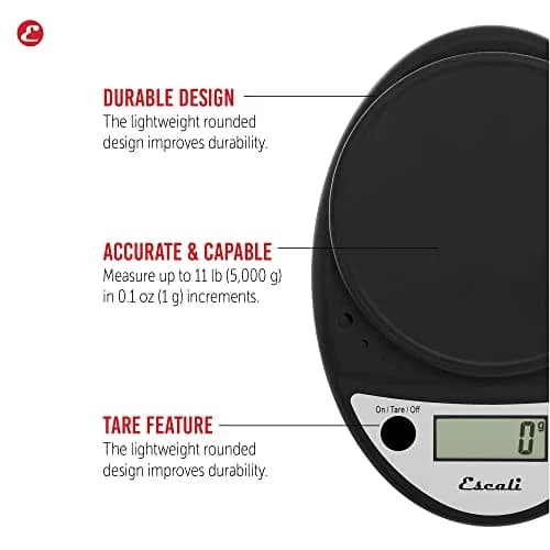 Escali Primo Digital Kitchen Scale 5kg (11 lb) | Precise Weight Measuring for Baking and Portion Control thumbnail 2