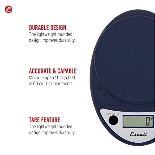Escali Primo Digital Kitchen Scale with Tare Function & LCD Display, 5000g (11 lb) Capacity | Precise Portion Control for Baking thumbnail 2